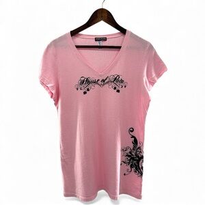House of Pain Pink V-Neck Graphic Tee Short Sleeve XXL